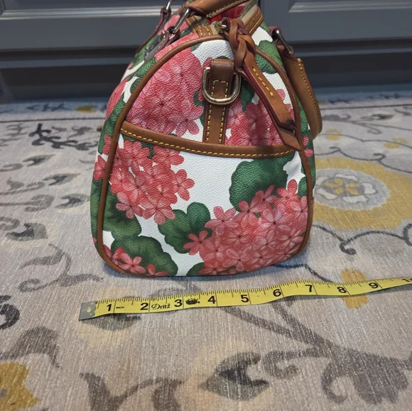 Dooney & Bourke Pink and Green Floral Satchel With Coin Case - Picture 5 of 16
